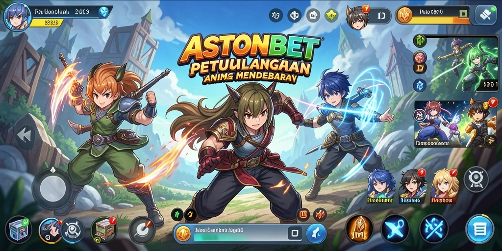 Tampilan gameplay yang penuh warna dan karakter anime ikonik.