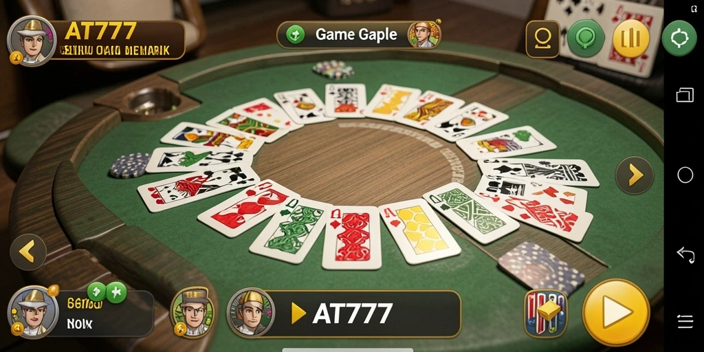 Tampilan screenshot AT777 menunjukkan grafik permainan Gaple yang menarik.