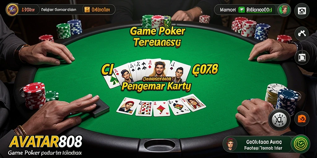 Tampilan permainan poker yang mendebarkan di AVATAR808.