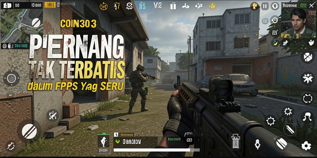 Gameplay menarik dengan pertempuran FPS yang mendebarkan.