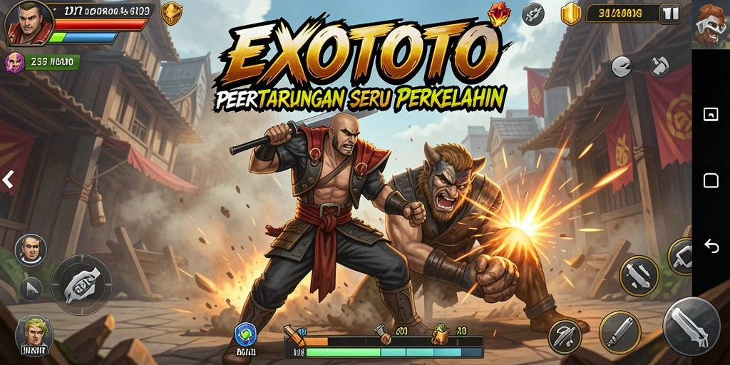 Tampilan seru dari permainan fighting EXOTOTO dalam aksi.