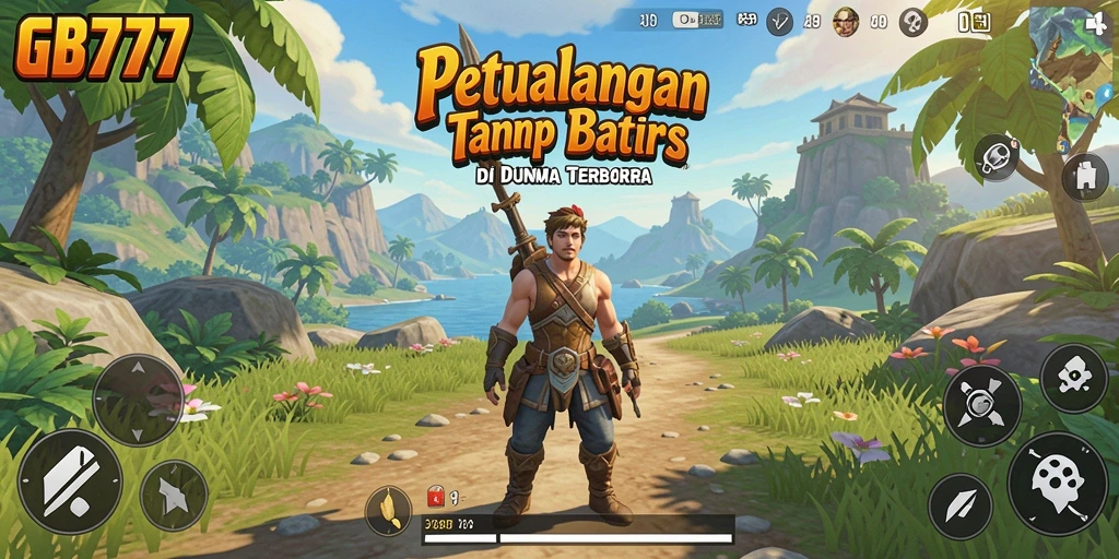 Screenshot gameplay GB777 menampilkan petualangan seru di dunia terbuka.