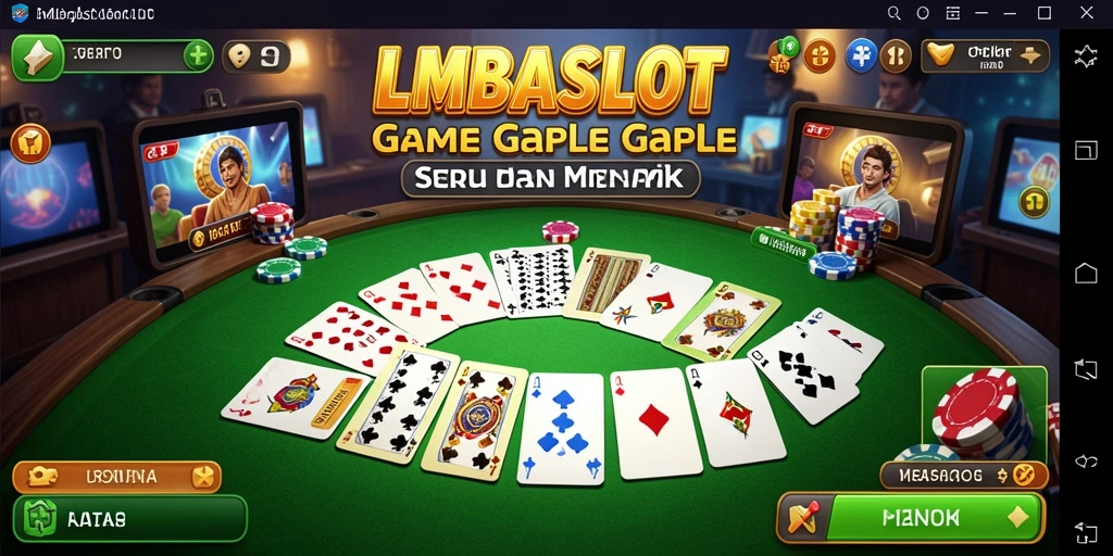 Tampilan gameplay seru dari LMBASLOT dalam permainan Gaple.