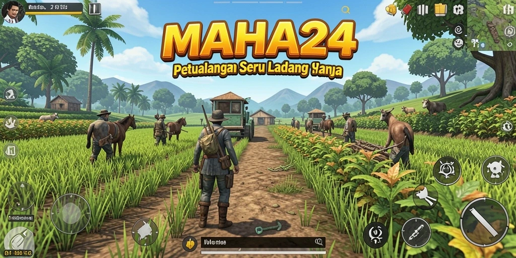 Gameplay seru dalam MAHA24 yang menampilkan aktivitas bertani.