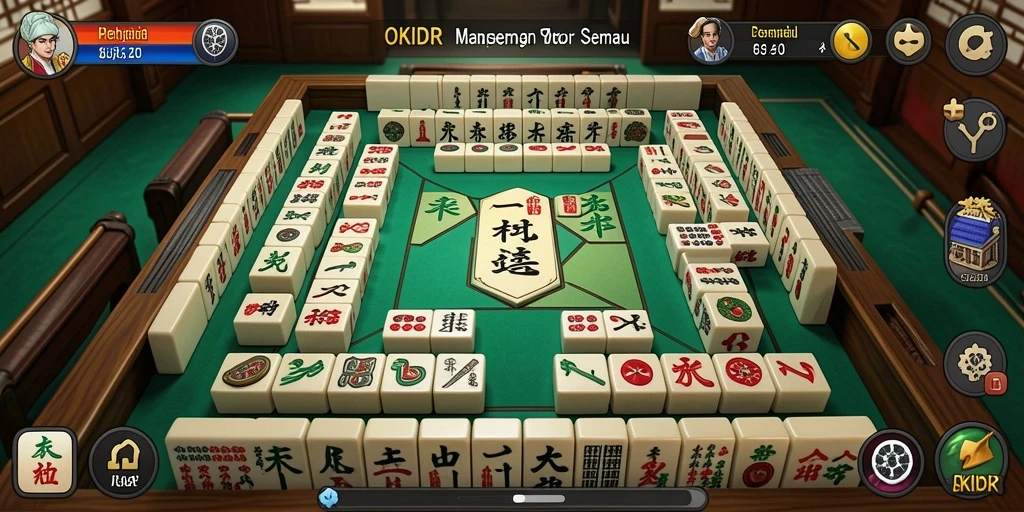 Screenshot tampilan menawan dari gameplay OKIDR Mahjong.