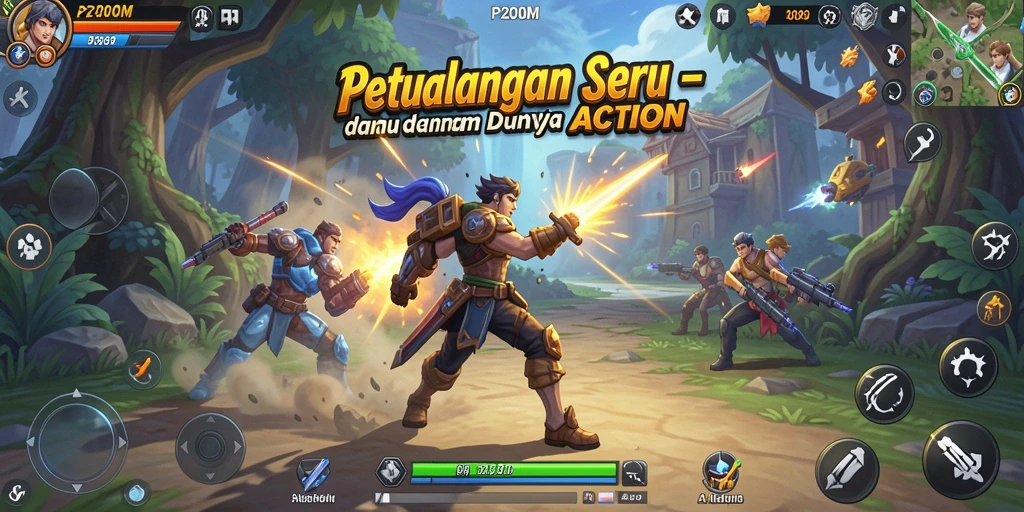 Tangkapan layar P200M menampilkan aksi mendebarkan dalam gameplay yang intens.