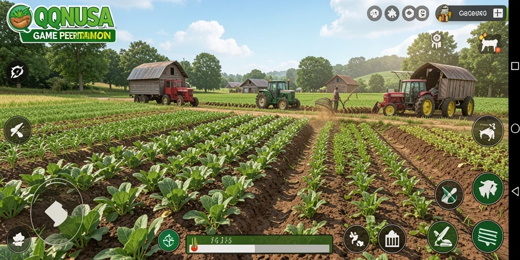 Gameplay QQNUSA yang menarik memperlihatkan aktivitas pertanian yang seru.