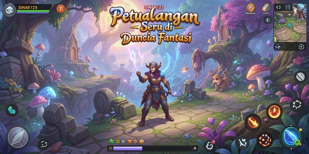 Tampilan menarik dari gameplay petualangan di SINAR123.