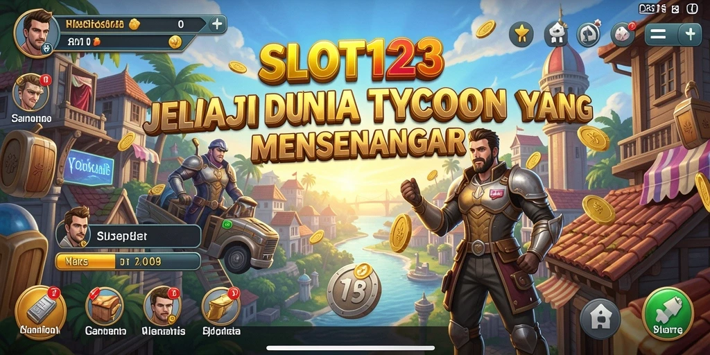Tampilan gameplay SLOT123 yang seru dan interaktif dalam mengelola bisnis.