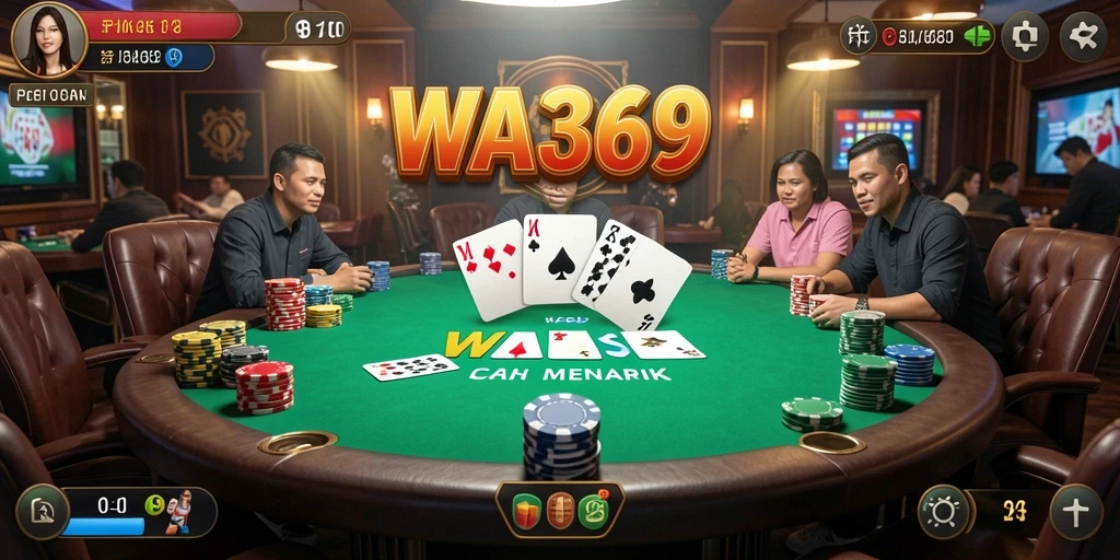 Menampilkan gameplay seru dalam aplikasi Poker WA369.
