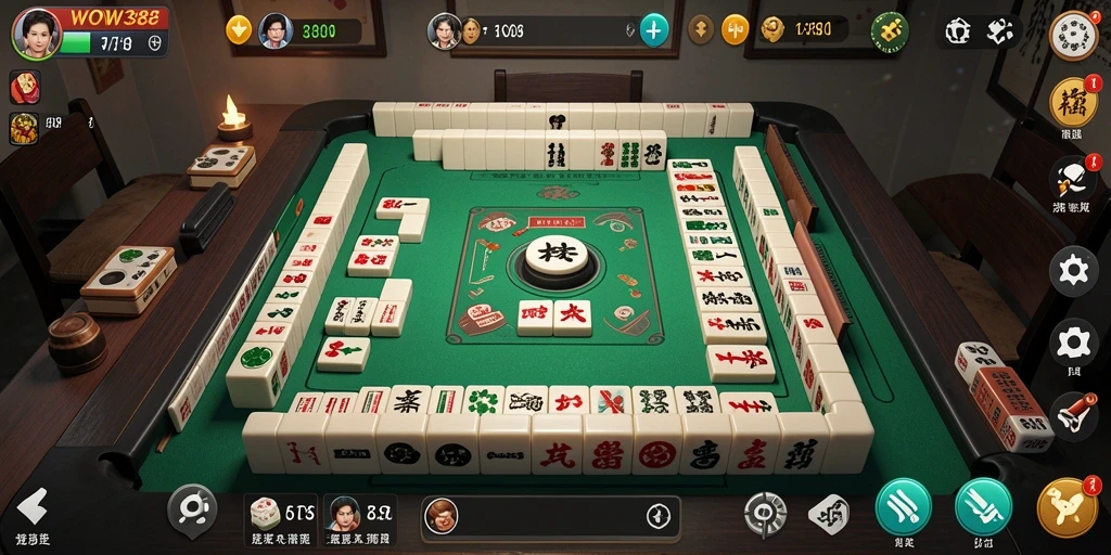 Tampilan gameplay Mahjong yang seru di WOW388.