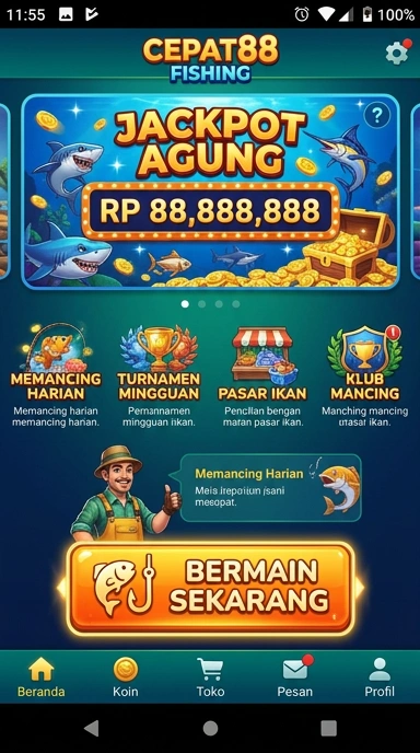 Tangkapan layar aplikasi cepat88 dengan navigasi yang intuitif.